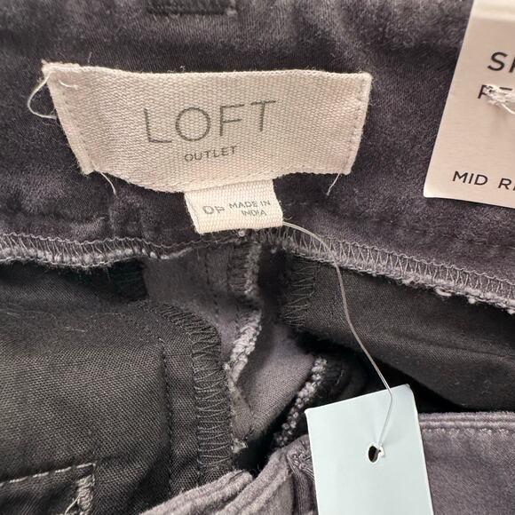 NWT Loft Women's Gray Stretch High Rise Ankle Skinny Jeans Petite Size 0P - Picture 9 of 13